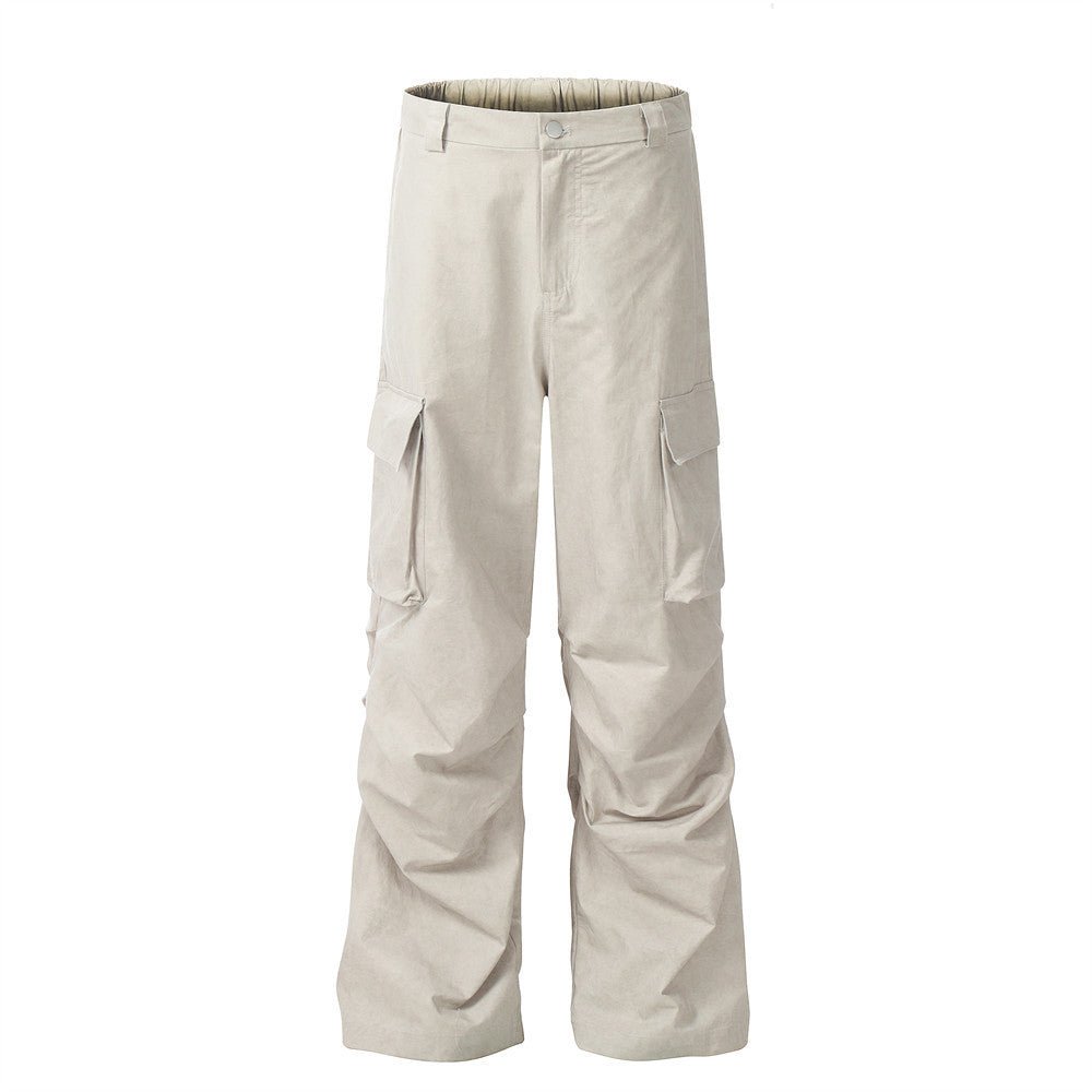 Multi - pocket Pleated Casual Working Pants Men - BAGMODA