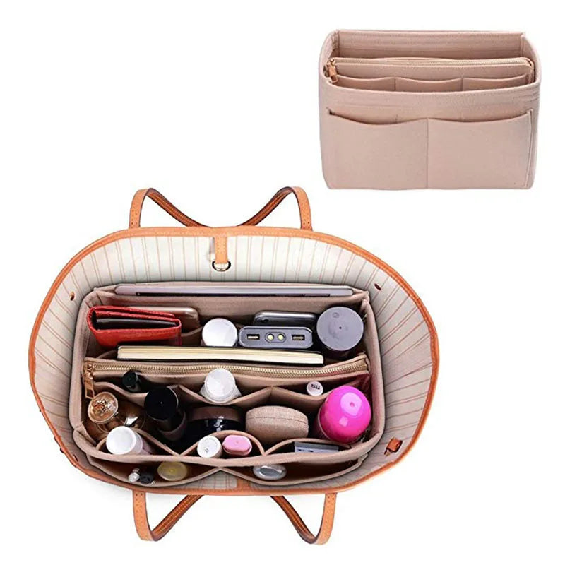 Multi pocket women's makeup bag