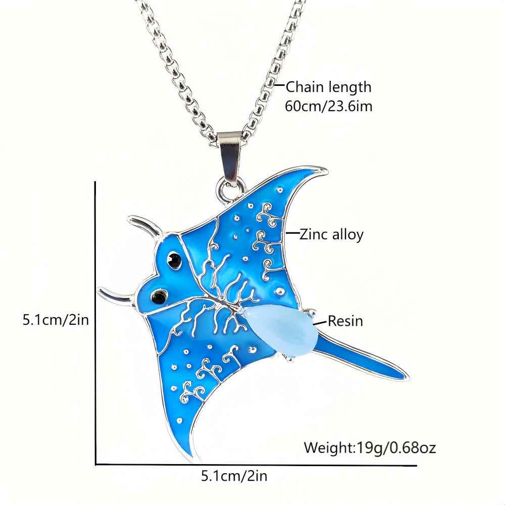 Ocean Wind Luminous Manta Ray Necklace Luminous Beach Accessories