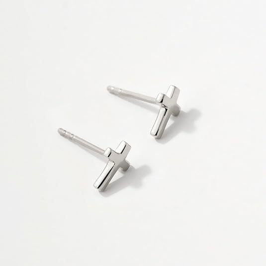 Women's Gold Bow Cross Stud Earrings