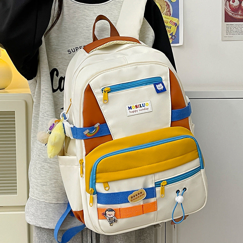 Fashion Color Contrast Large Capacity Travel Backpack