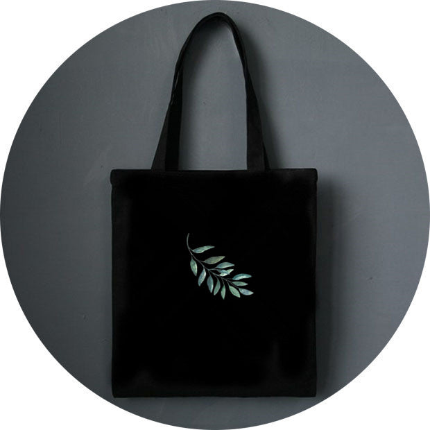 All-match literary canvas bag shoulder letter printing shopping bag