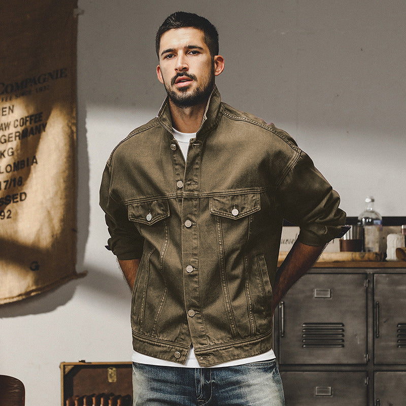 Chaqueta vaquera clásica americana vintage para hombre