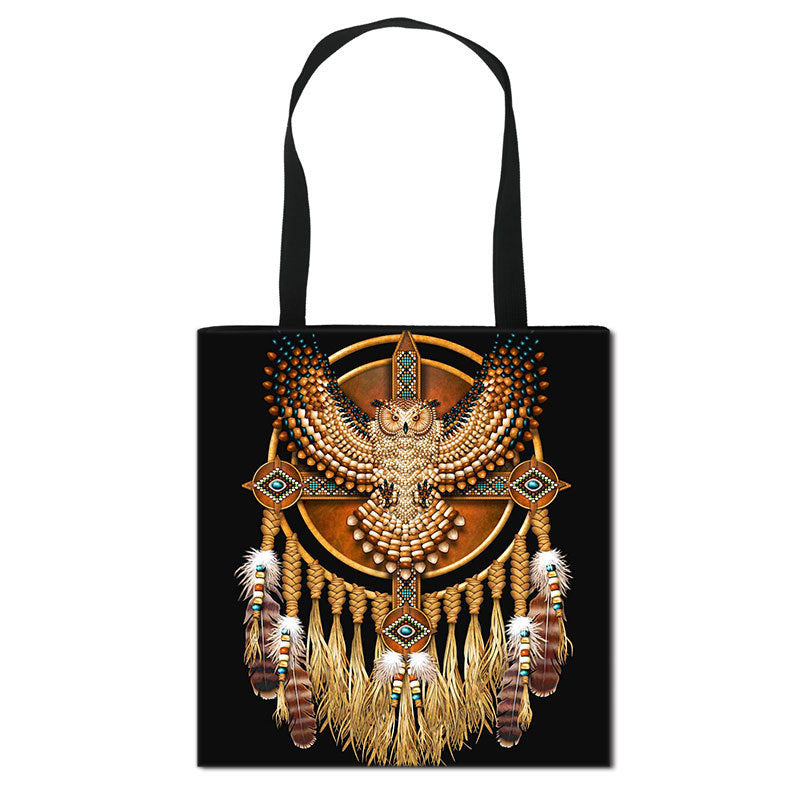 Datura printed women's shoulder bag portable shopping bag