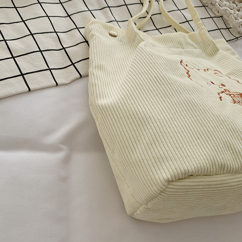 Cute Velvet Embroidery Bag