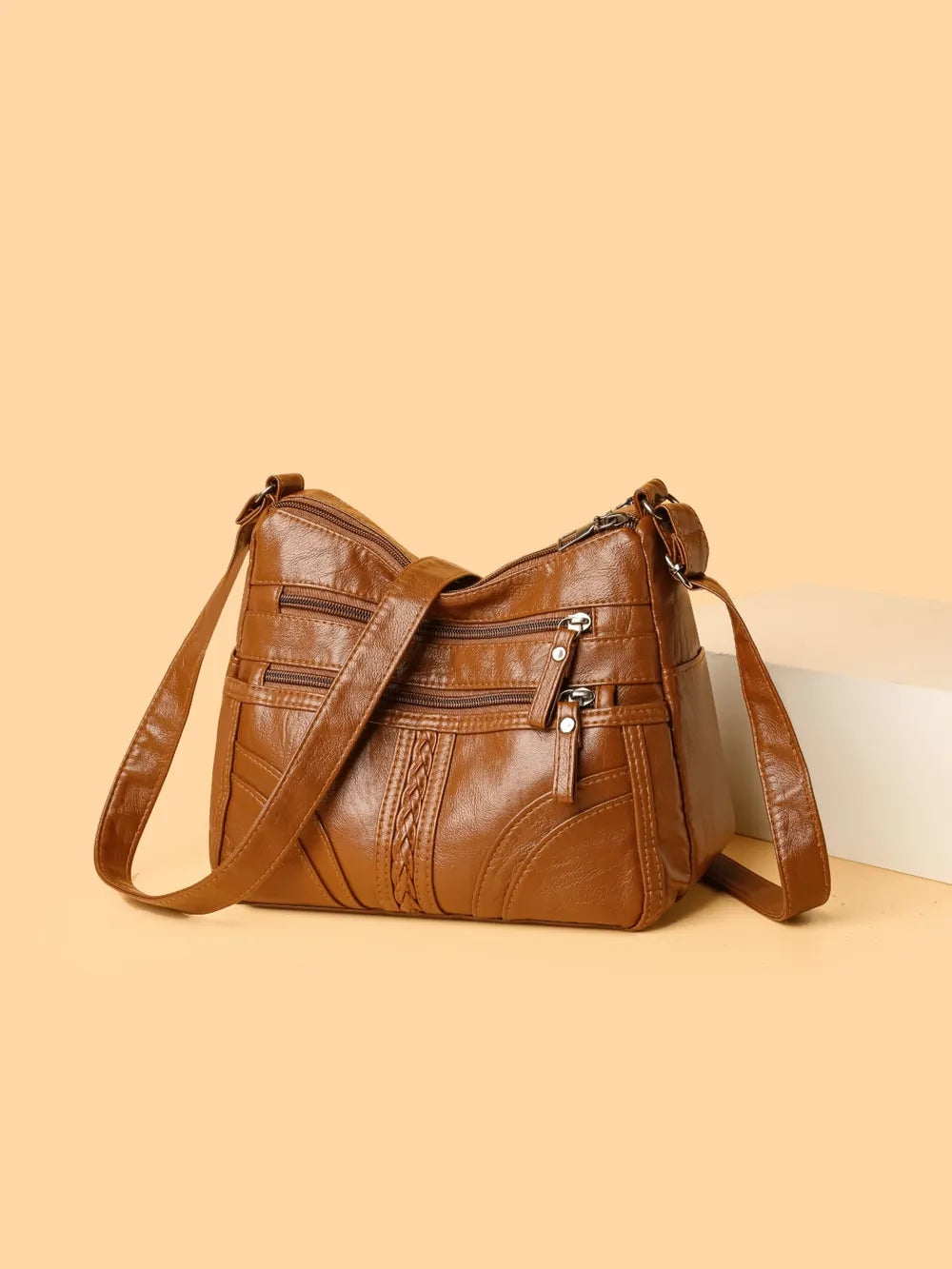 Sleek Leather Shoulder Bag - BAGMODA