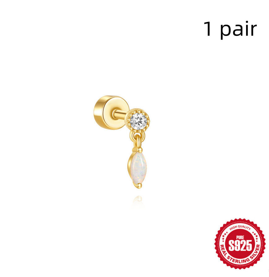 S925 Sterling Silver Flat Column Thread Piercing Ear Bone Stud