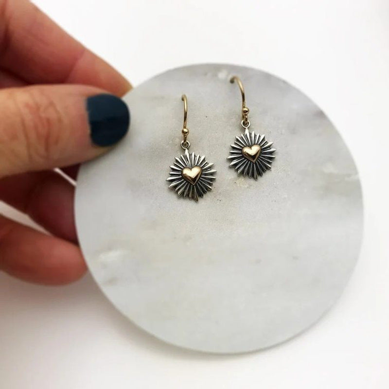 Sun Design Love Metal Women's Earrings