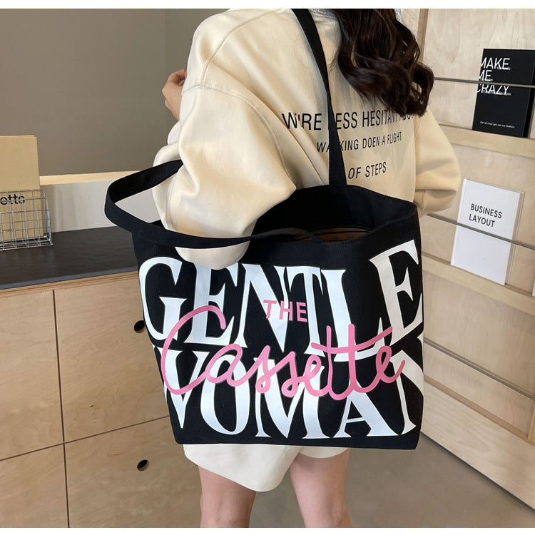 Letter Printed Canvas Totes