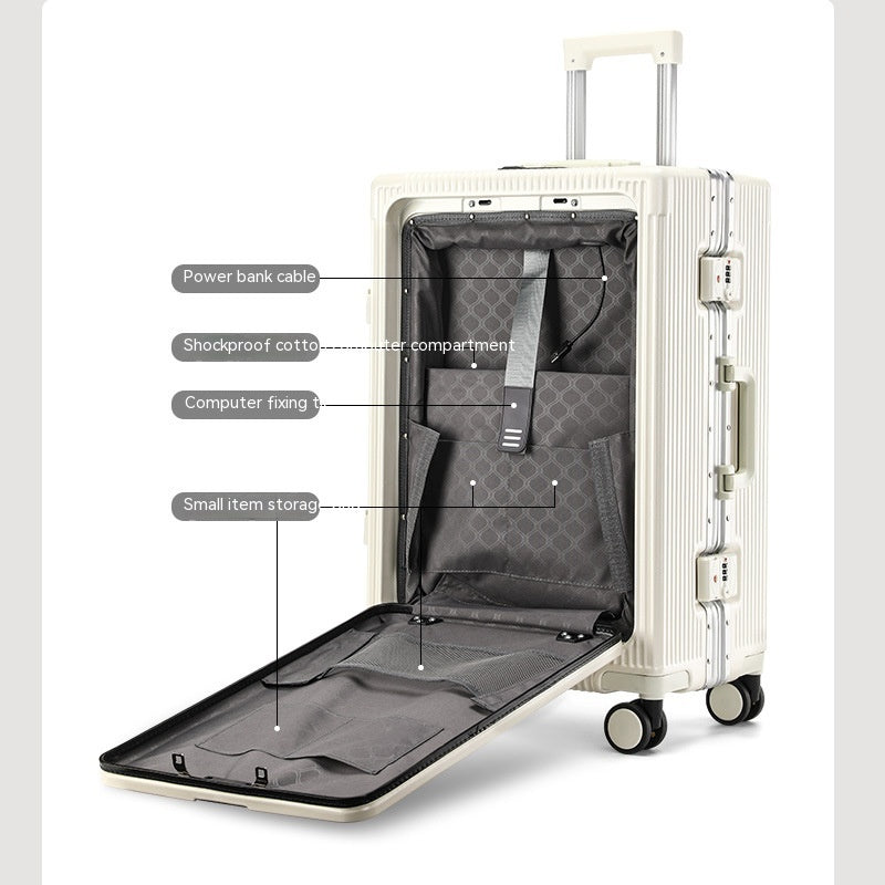 Trolley Aluminum Frame Front Opening Luggage