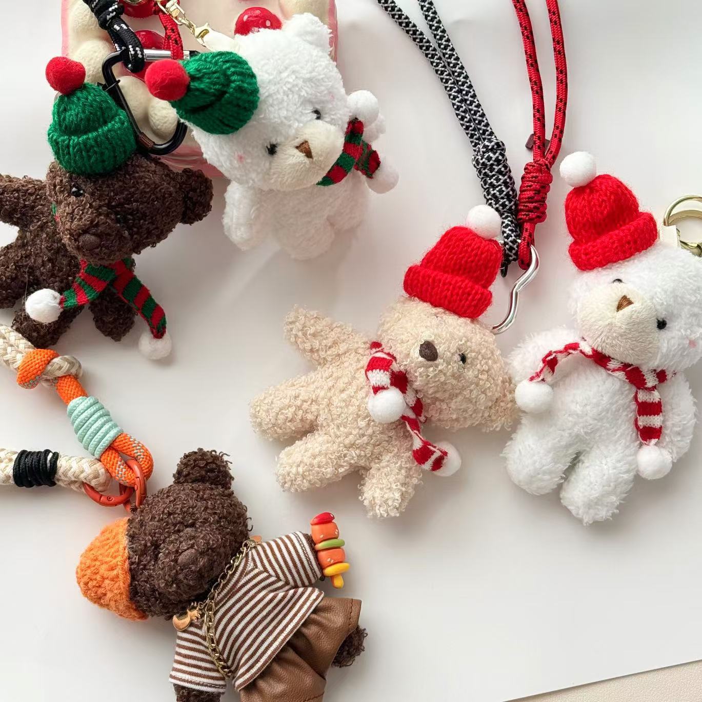 Fashion Personality Bear Plush Pendant Keychain