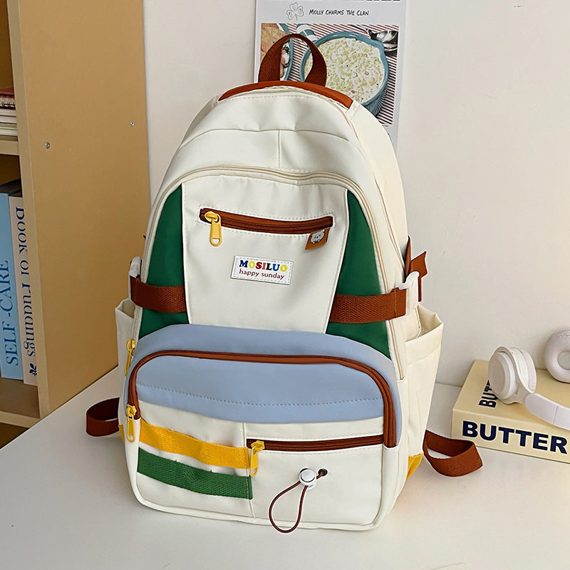 Fashion Color Contrast Large Capacity Travel Backpack