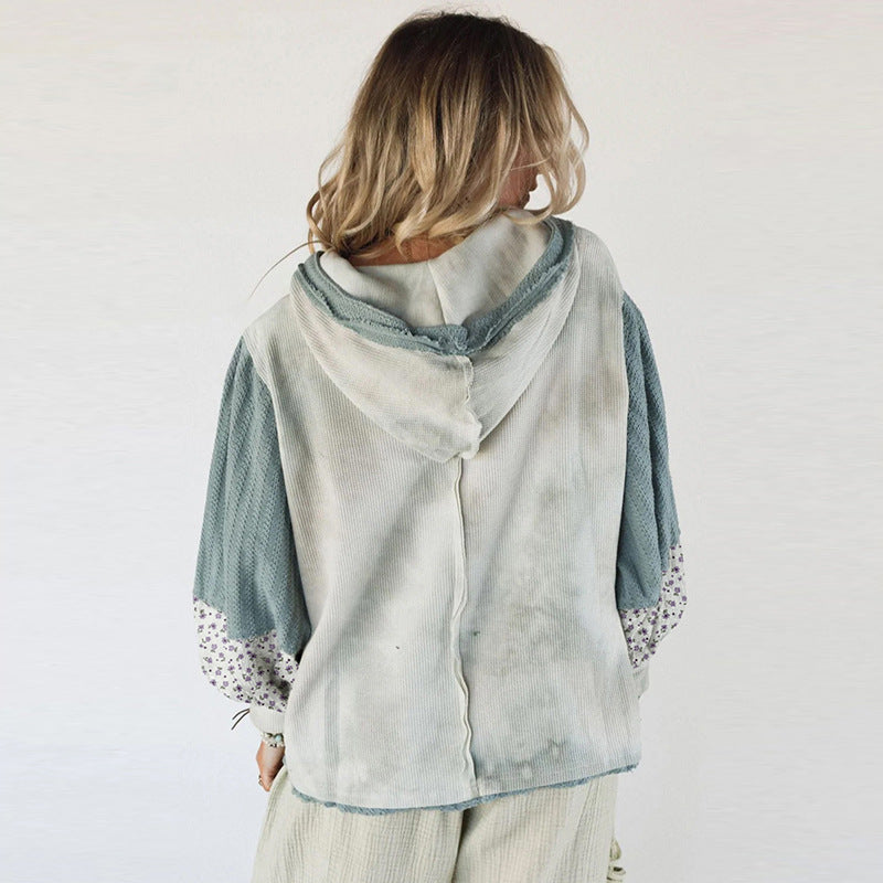 European And American Leisure Loose Contrast Color Knitted Pullover
