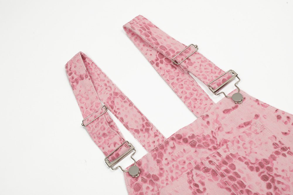 Animal Snake Pattern Camouflage Suspender Pants Men - BAGMODA