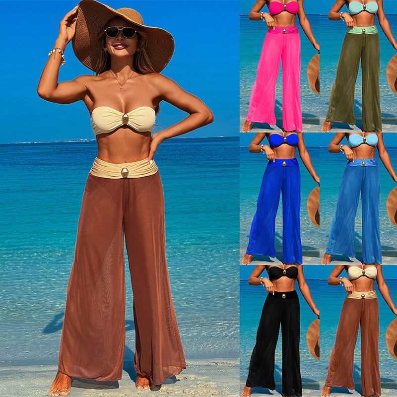 Bikini Three-piece Beach Pants Split Swimsuit For Women