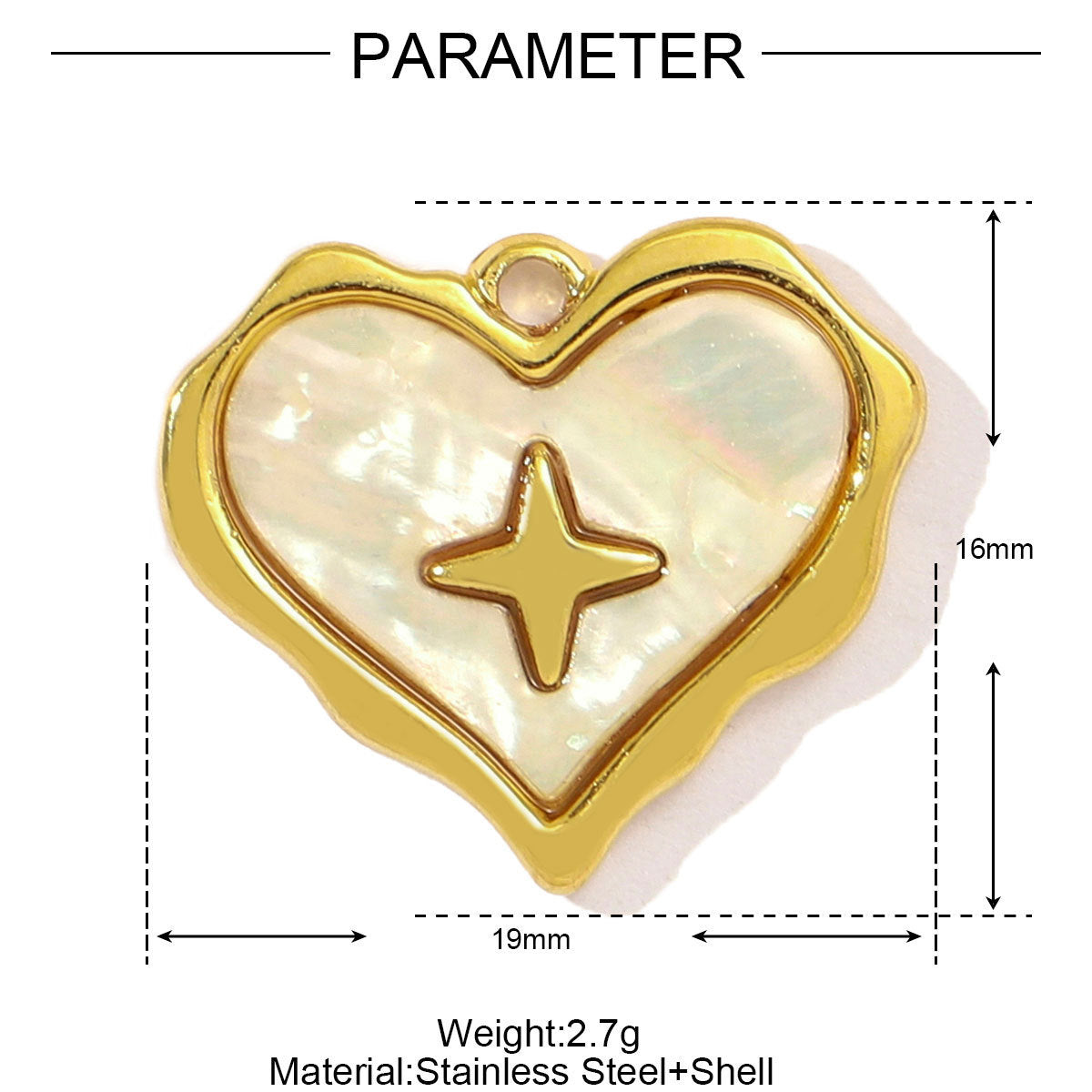French Style Heart Shell Starfish Diy Titanium Steel Pendant