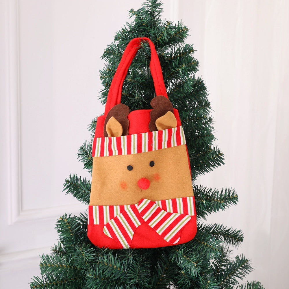 Santa Snowman Gift Bag Candy Bag Christmas Ornament Non-woven Tote Bag