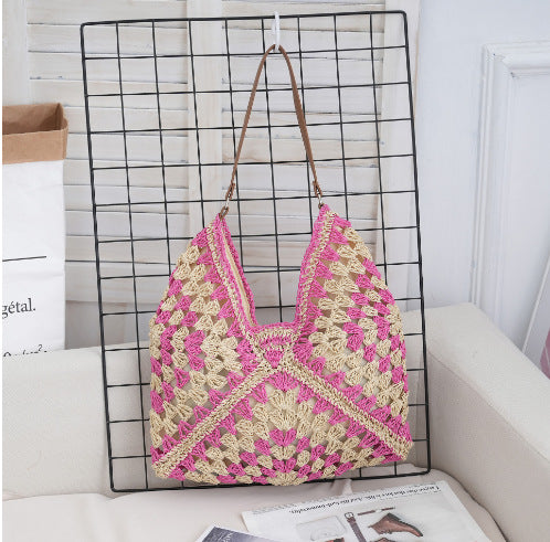 SunnyVibe Woven Square Tote - BAGMODA