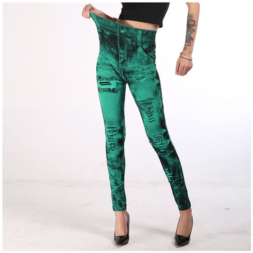 Damen Fake Fake Leggings Yogahose