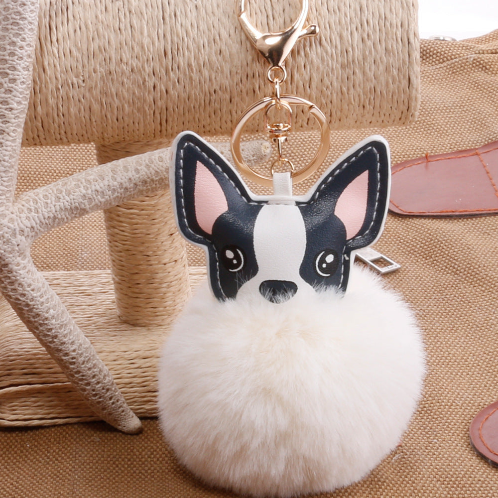 PU puppy feather ball key pendant Pendant