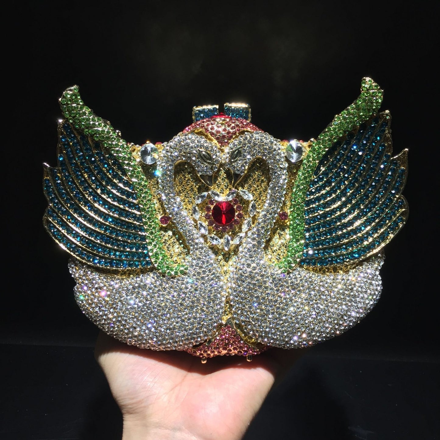 Swan Elegance Diamond Clutch