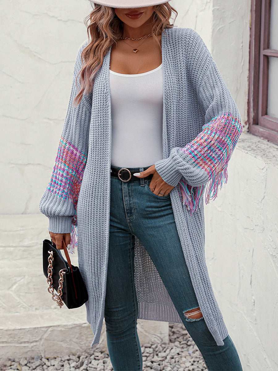 Women's Fashion Casual Tassel Knitwear Coat Sweater