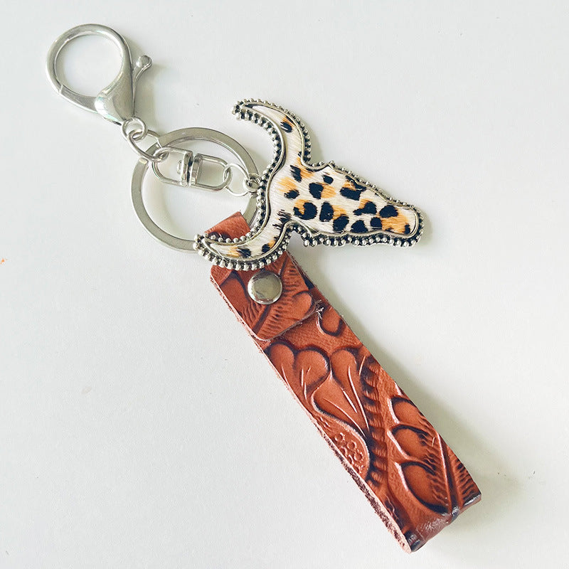 Leather Keychain Retro Ethnic Style
