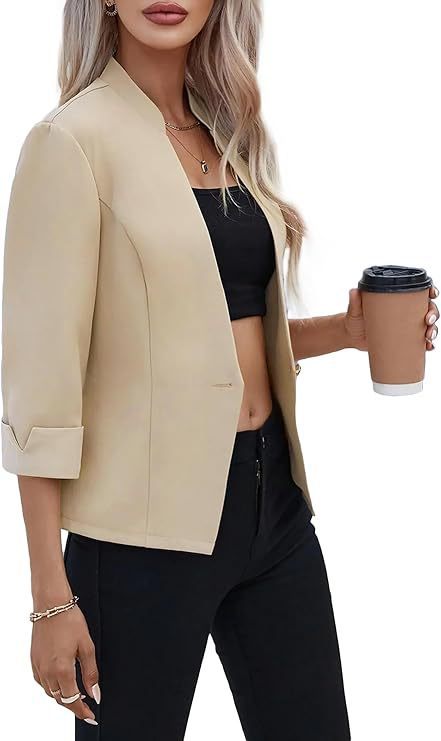Light And Thin Fully Lined Slim Fit Stand Collar Casual Small Suit Jacket