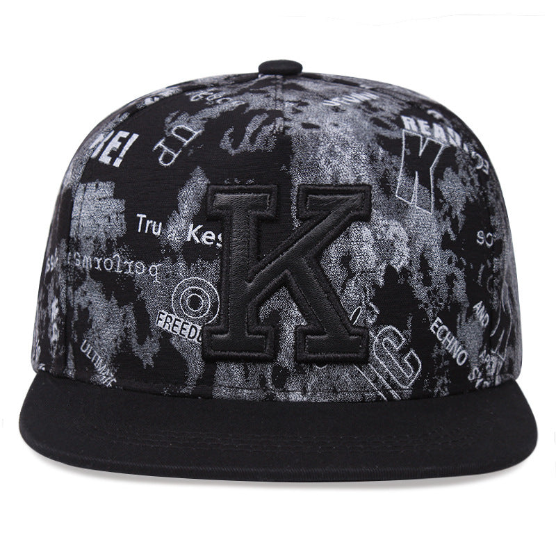 K Letter Baseball Cap Hip Hop Hat Size Adjustable
