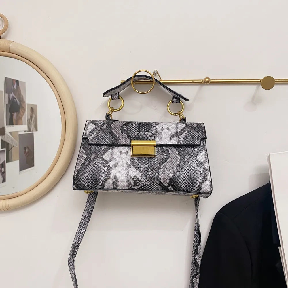 Vivid Charm Snakeskin Bag
