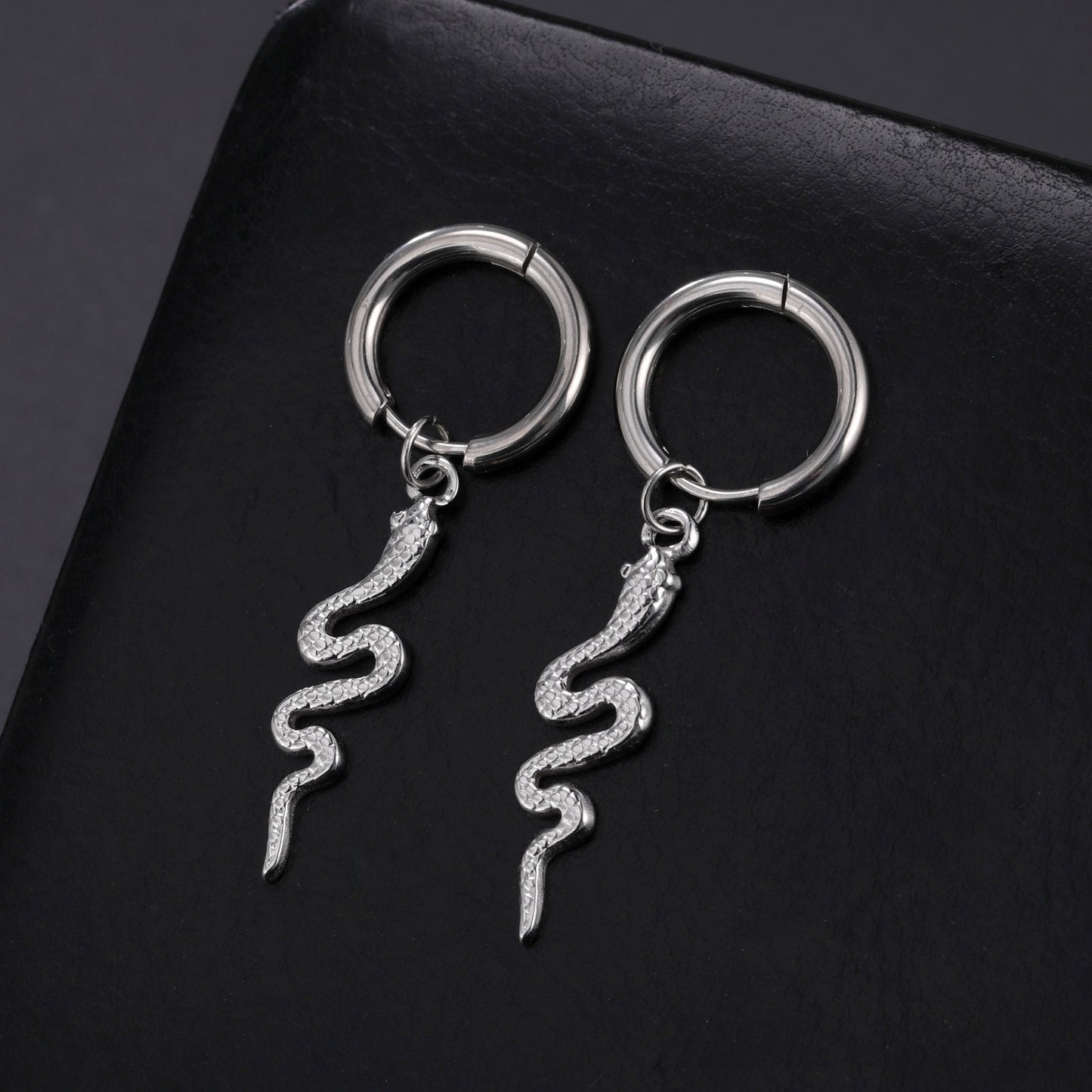 18K Gold Plated Stainless Steel Snake-shaped Vintage Earrings