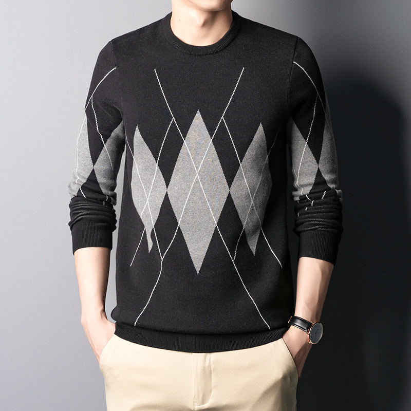 Plus Fleece Fake Two-piece Shirt Collar Men's Bottoming Shirt