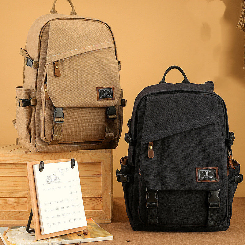 Large Capacity Backpack Canvas With Cover Travel Backpack