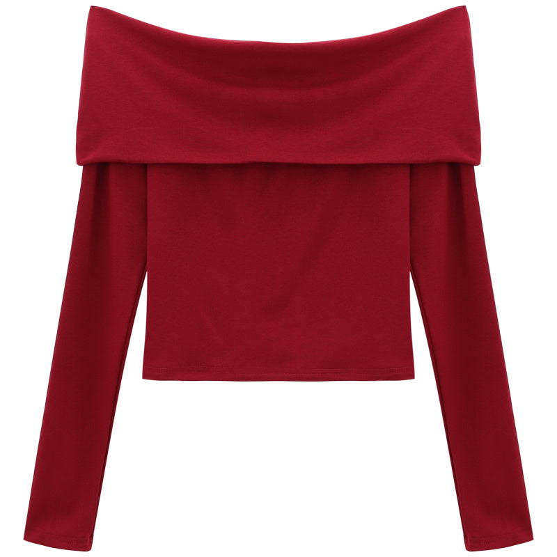 Vintage One-shoulder Long-sleeved Knitwear For Women