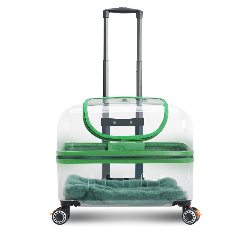 Cat Bag Pet Trolley Bag Outdoor Portable Universal Wheel Breathable Pull Rod Pet Box Large Capacity