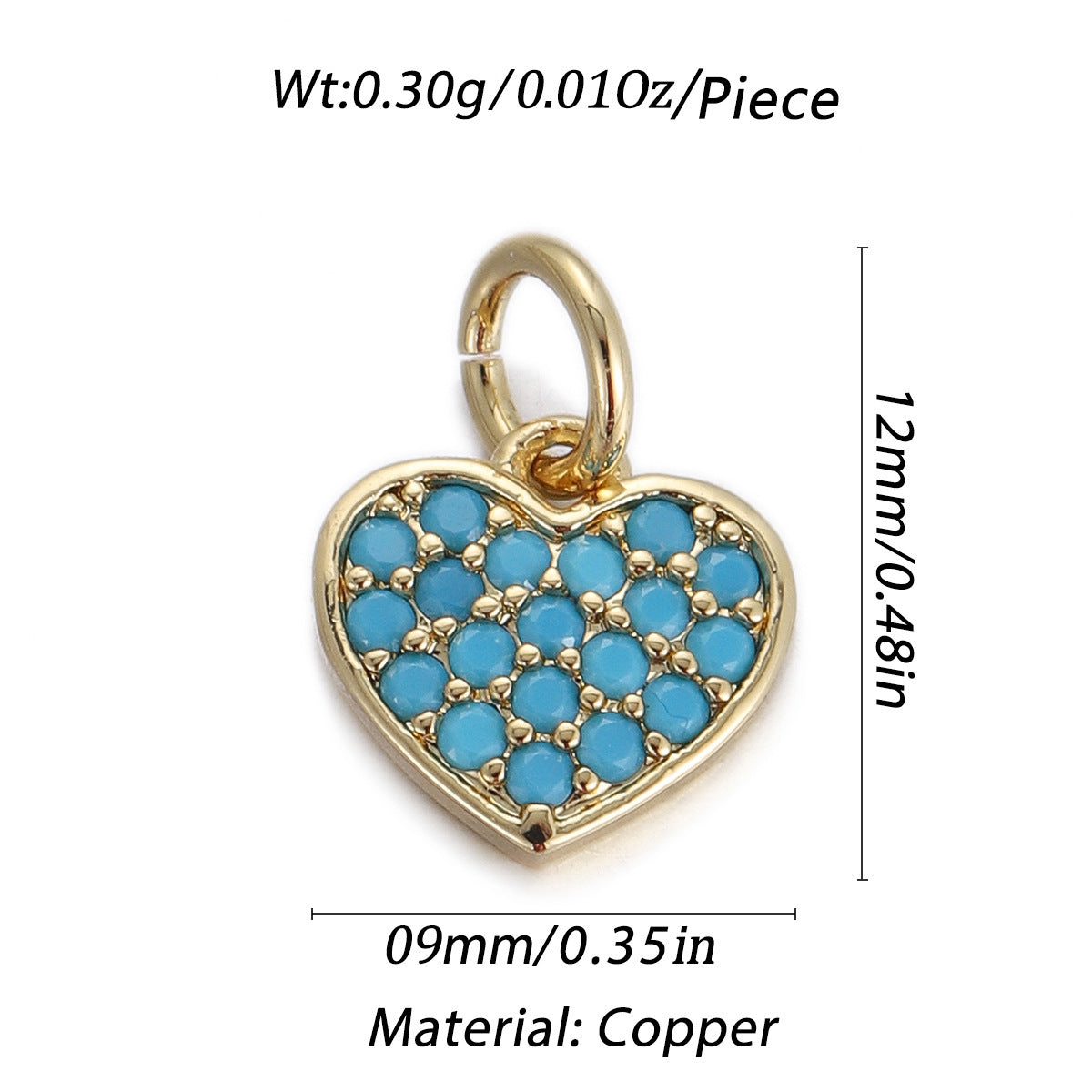 Oil Dripping Heart Donut Geometric Pendant Fashion Micro Inlay Ornament