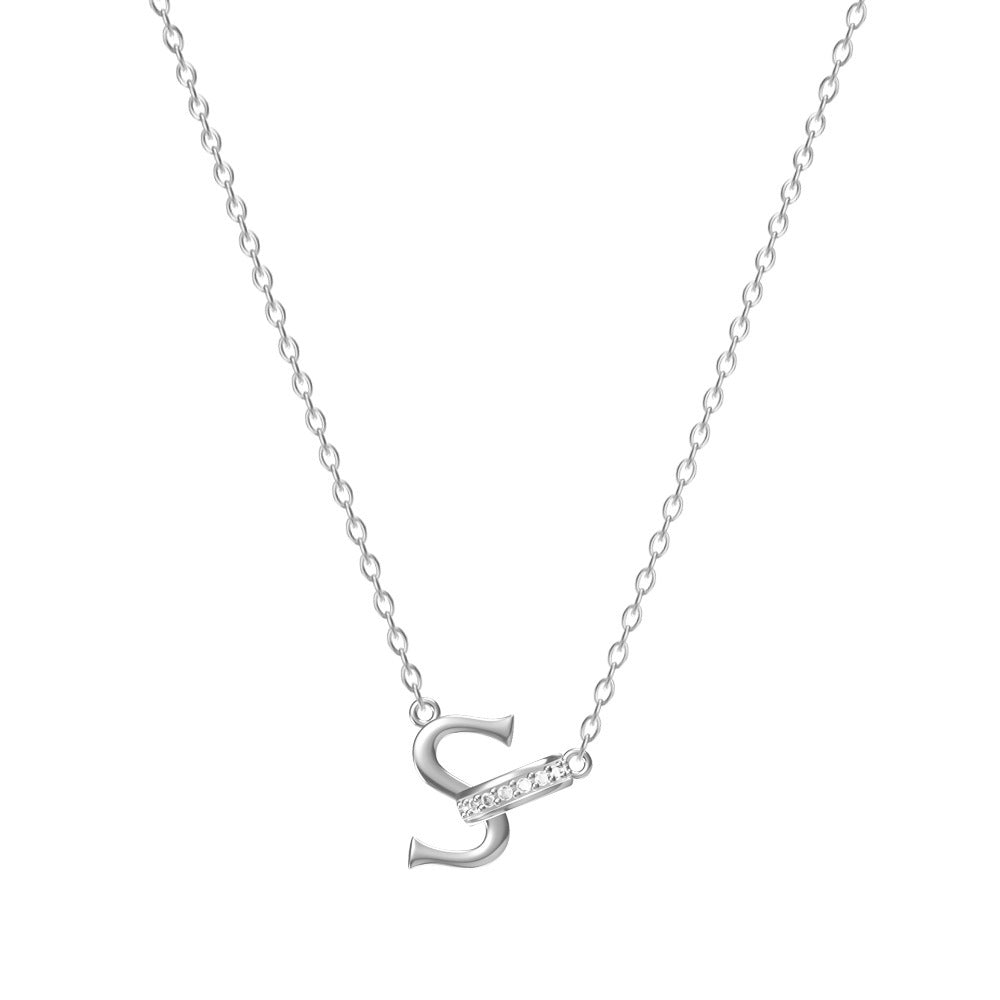 Women's 26-letter Necklace With Diamond Titanium Steel No Fading Clavicle Chain