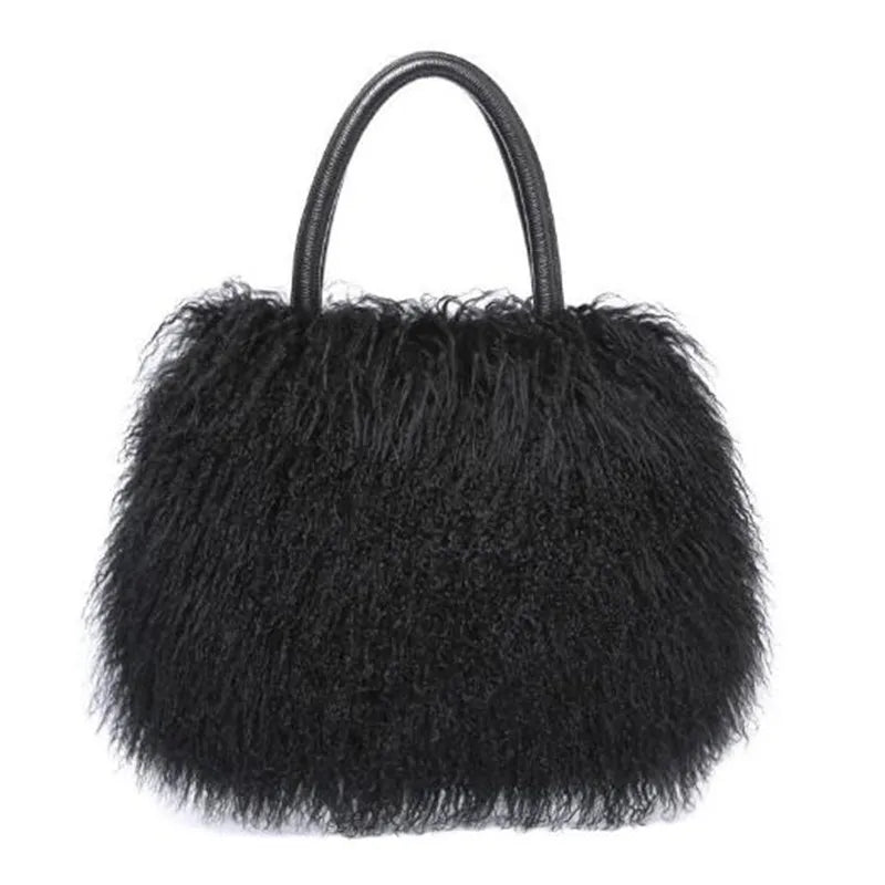 Mongolian Luxe Fur Shoulder Bag - BAGMODA