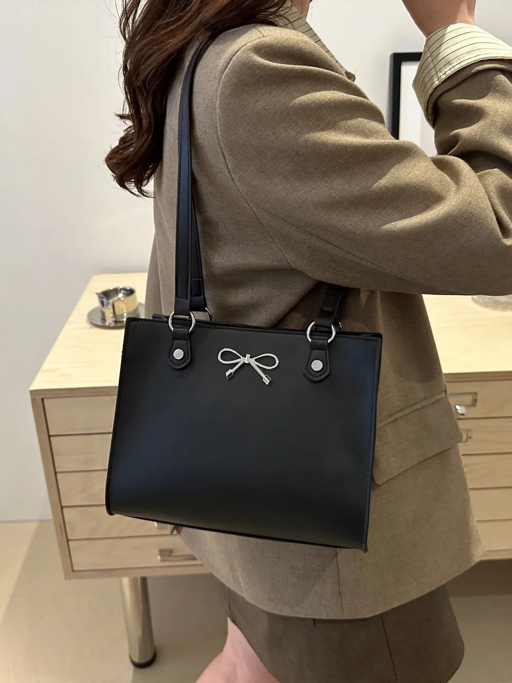 Charming Bow Leather Bag - BAGMODA