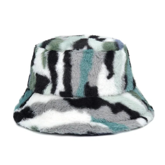 Panama Zebra Print Plush Velvet Hat