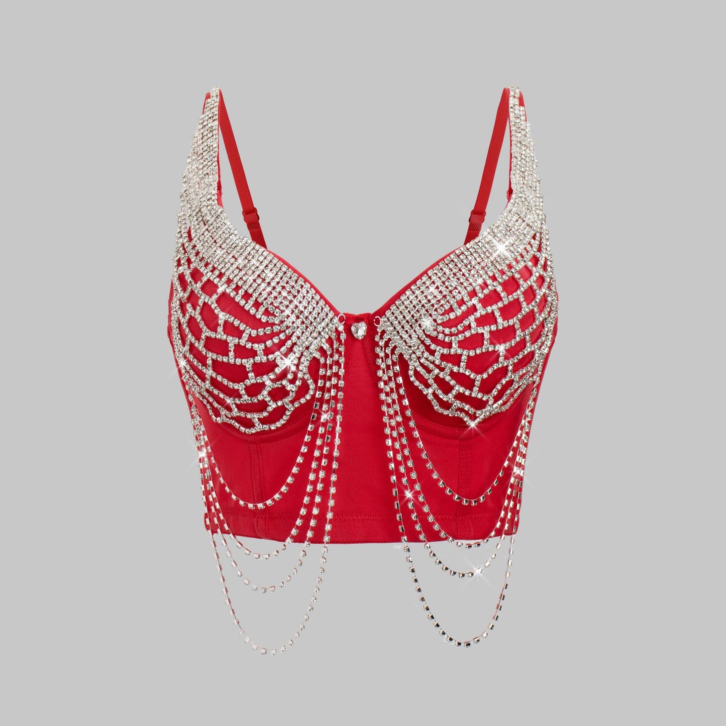 Heavy Beading and Rhinestone Design Backless