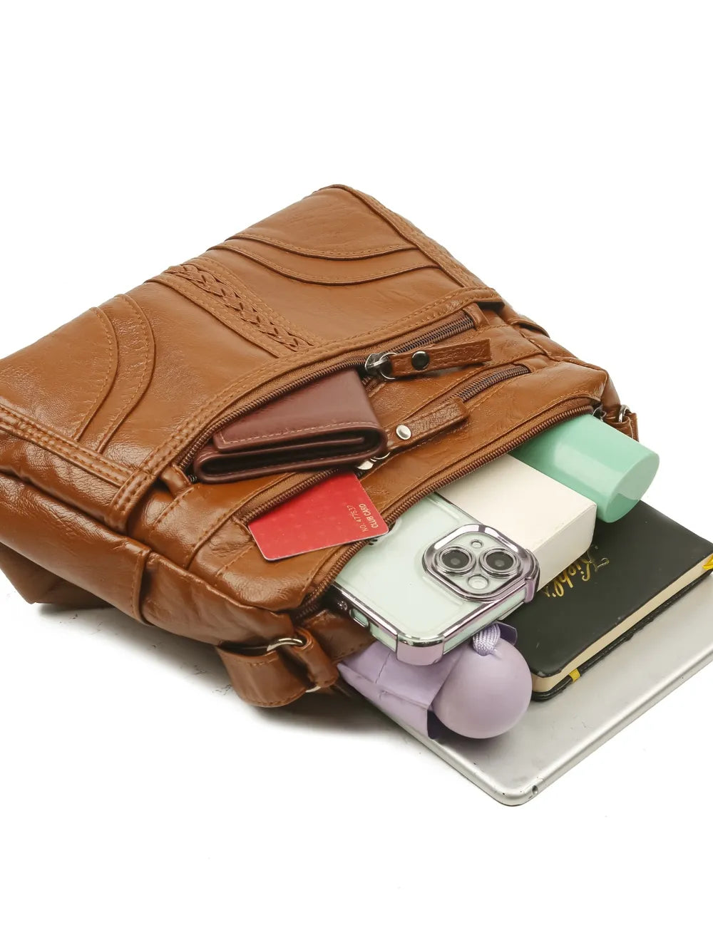 Sleek Leather Shoulder Bag - BAGMODA