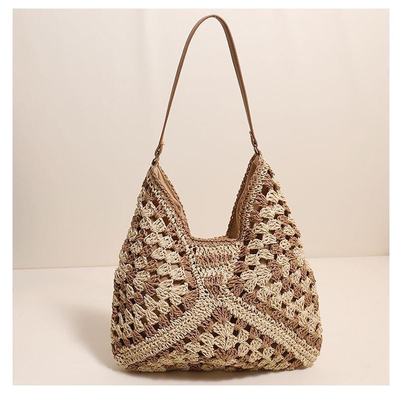 SunnyVibe Woven Square Tote - BAGMODA