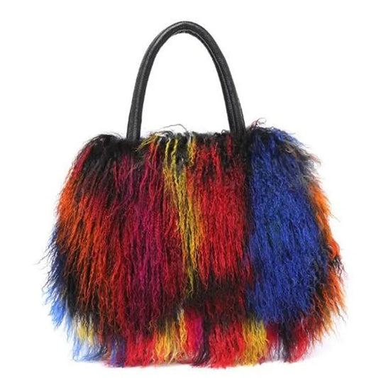 Mongolian Luxe Fur Shoulder Bag - BAGMODA