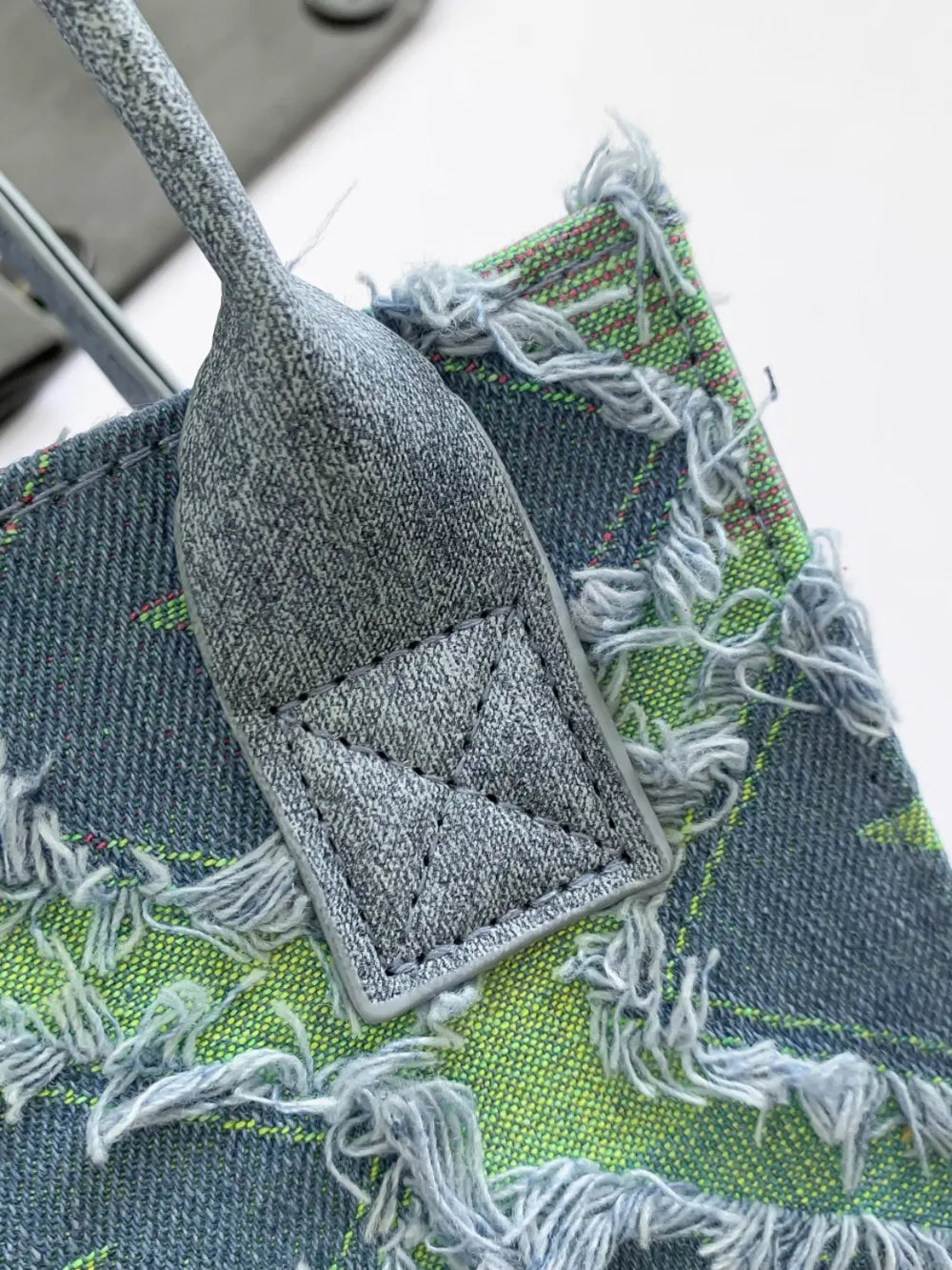 Raw Edge Plaid Denim - BAGMODA