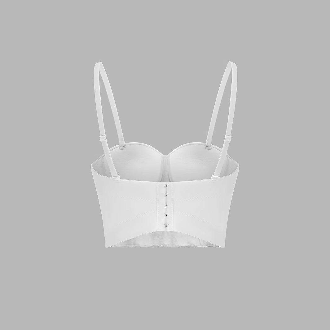 Sexy Fishbone Bralette with Rhinestone and Bead Embellishment