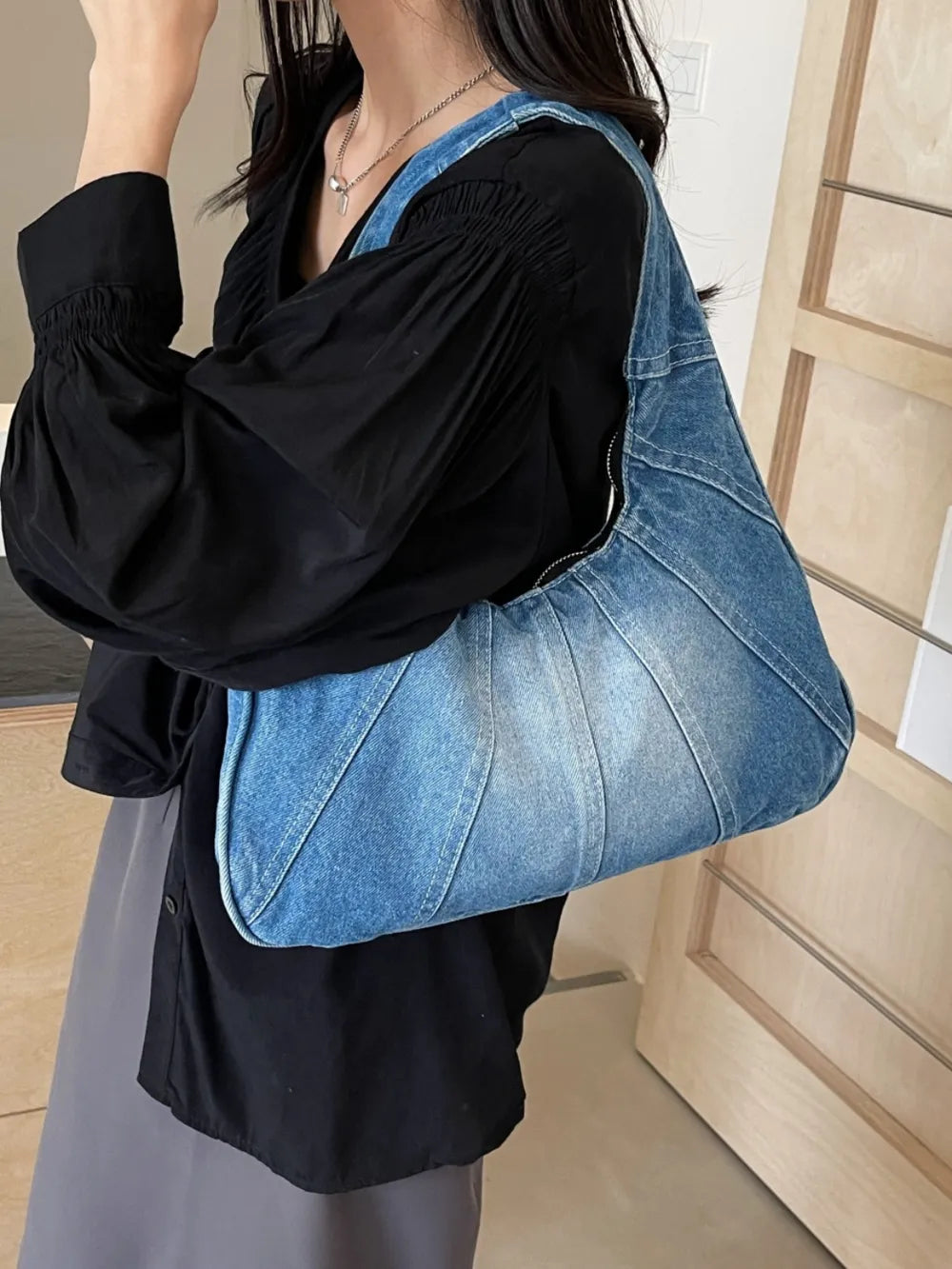 DenimCrescent Chic Bag - BAGMODA