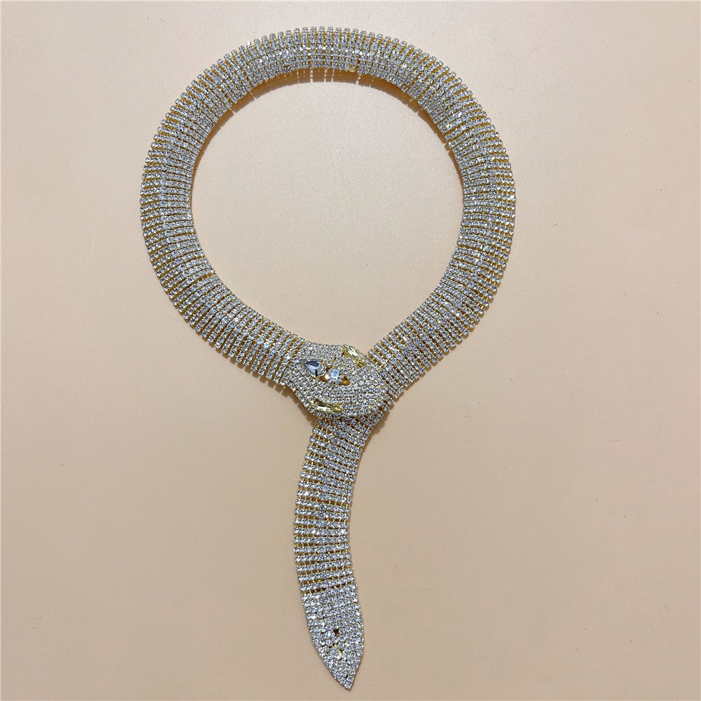 Diamond Snake Head Long Neckchain