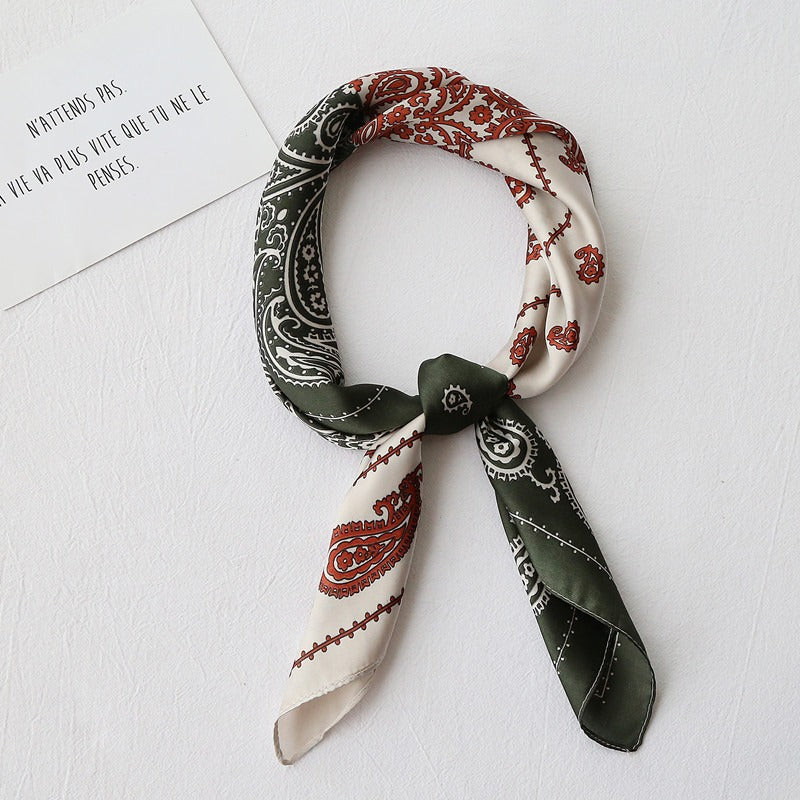 Retro artistic small square scarf - BAGMODA