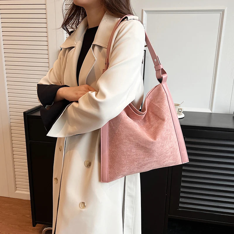 Winter Chic Leather Shoulder Bag